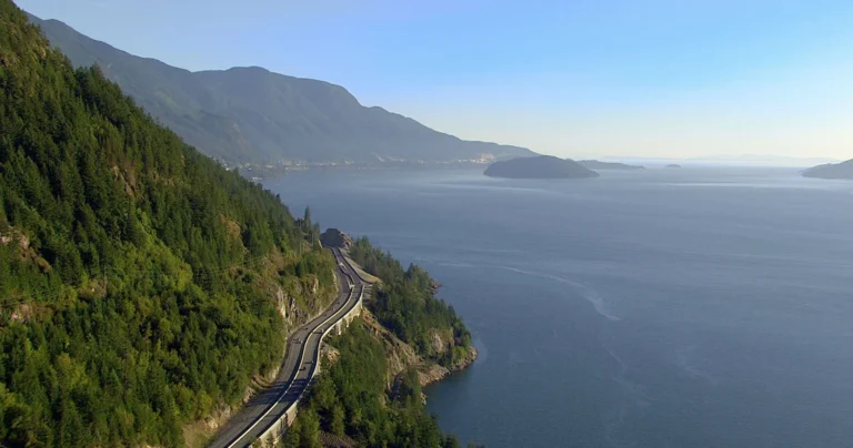 Aerial Photo of the Sea To Sky Highway in British Columbia
