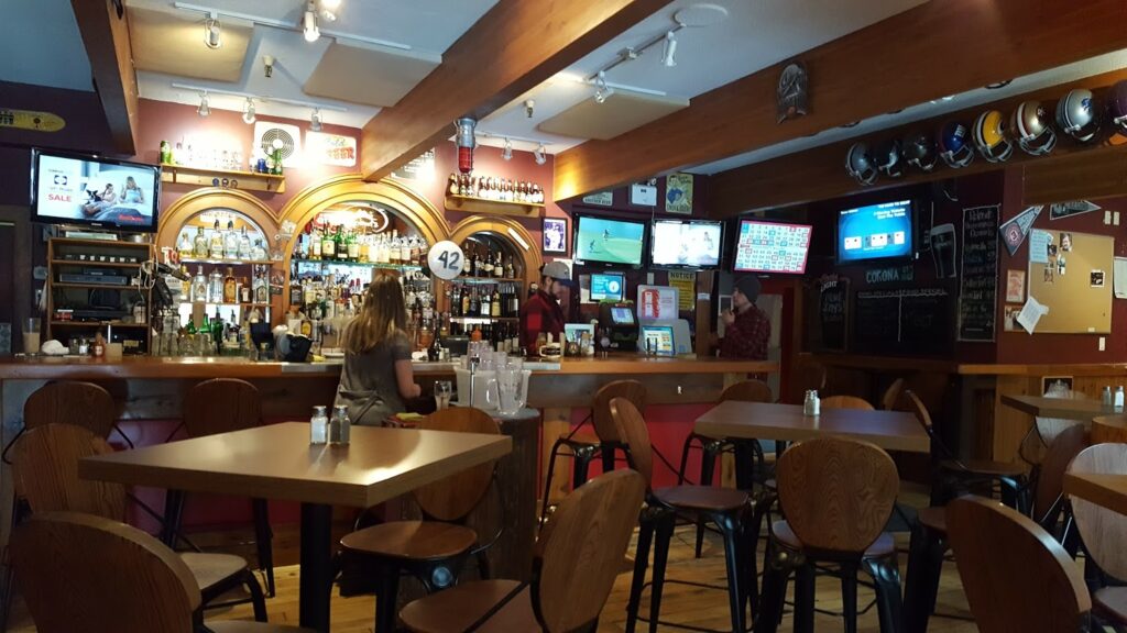 Inside view of Roland's Pub in Whistler, Canada