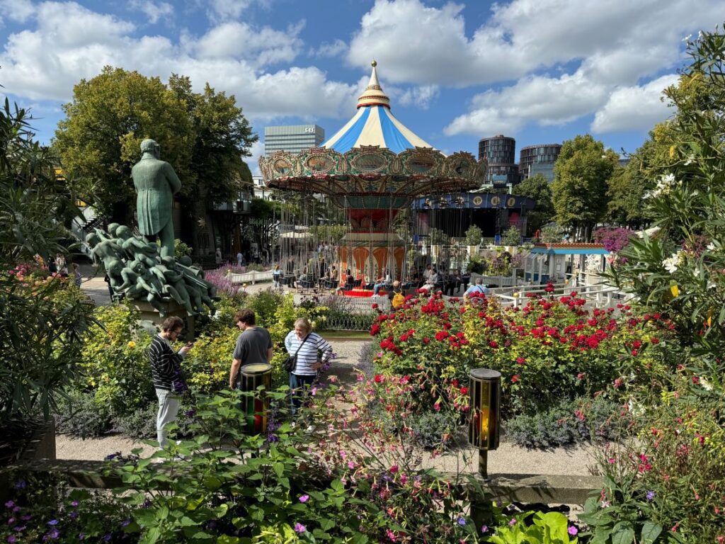 Tivoli Gardens merry-go-round and gardens